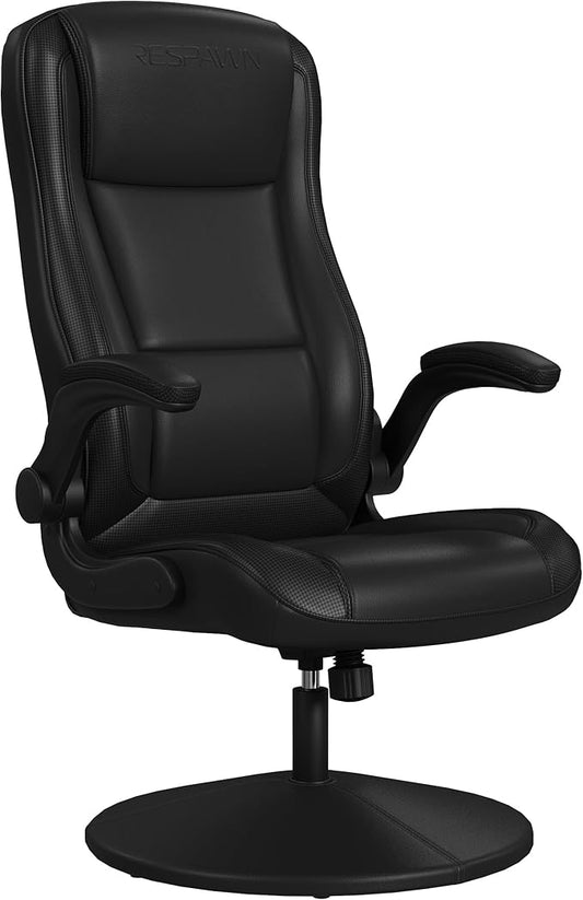 RESPAWN 800 Gaming Chair Floor, Swivel Rocker Gaming Chair, High Back Ergonomic Floor Gaming Chair for Kids and Adults, Gaming Recliner, Floor Rocker Chair with Armrests - Black
