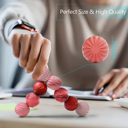 luckdoor Silicone Magnetic Balls Fidget Toys for Adults & Teens,8PCS Stress Relief Sensory Toys for Autism ADHD Anxiety,Fun Textures Gadgets,Office Desk Toy,Stocking Stuffers for Men Women Teen Gifts