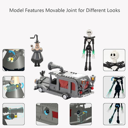 Horror Halloween Toy Building Set, Night Before Christmas Jack and The Mayor of Halloween Town, Mayor-Mobile, Creative Buildable Toy Kit Gifts for Movie Fans Friends Kids, 324PCS