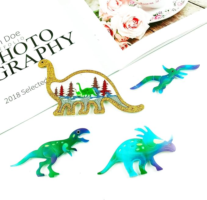 DIY Dinosaur Wind Chime Resin Mold Set, 33-Piece Kit with T-Rex and Triceratops Designs, Dinosaur Wind Chime Making Tools, Bedroom and Living Room Decorations, epoxy Resin Silicone molds