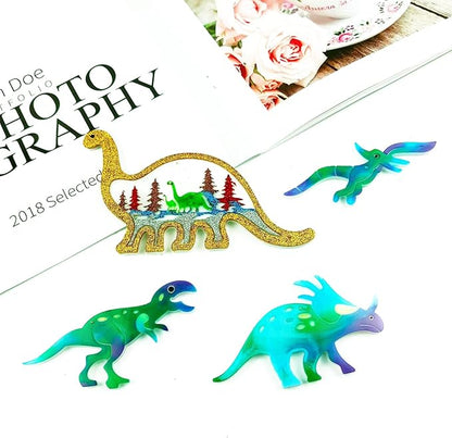 DIY Dinosaur Wind Chime Resin Mold Set, 33-Piece Kit with T-Rex and Triceratops Designs, Dinosaur Wind Chime Making Tools, Bedroom and Living Room Decorations, epoxy Resin Silicone molds