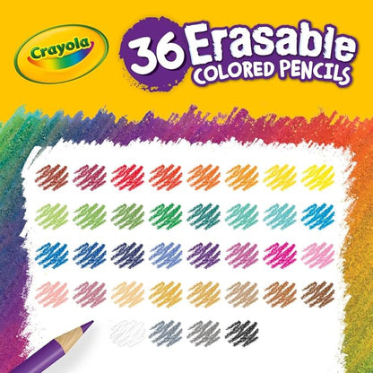 Crayola Erasable Colored Pencils (36ct), Colored Pencils for Kids, For Coloring Books, School Supplies, Classroom Arts & Crafts, Ages 4+