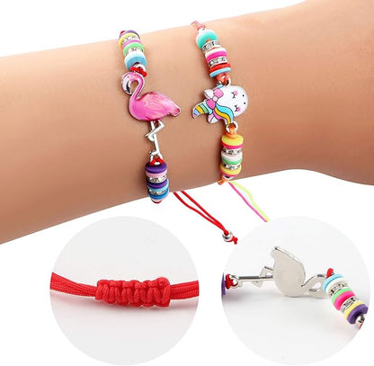 Lorfancy 12 Pcs Kids Girls Bracelets Jewelry Animal Pendant Unicorn Owl Cute Bracelet Multicolor Rhinestone Woven Friendship Bracelets for Party Favors Pretend Play Bracelets Kids