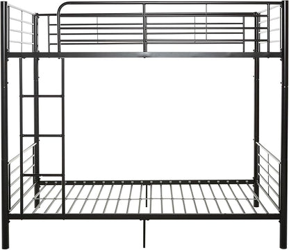 Walker Edison Elodie Urban Industrial Twin over Twin Metal Bunk Bed, Twin over Twin, Black