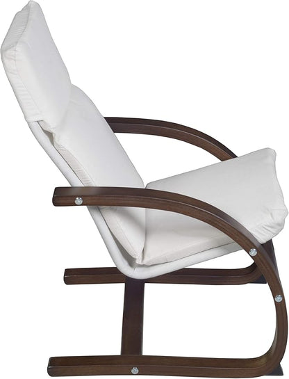 Niche Mia Bentwood Childrens Reclining, Lounge, Rocking Chair- Mocha Walnut/ Beige