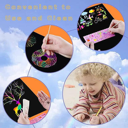 16 Pack Scratch Notebooks Art and Crafts for Kids Ages 4-8-12 Party Favors, Treasure Box Prizes for Kids Classroom Pinata Stuffers Goodie Bags Activities Drawing Girls Birthday Games