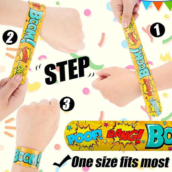 POPLAY 48PCS Slap Bracelets Bulk, Slap Wristbands Party Favors Mermaid Tie Dye Galaxy for Kids Birthday Gift Classroom Awards