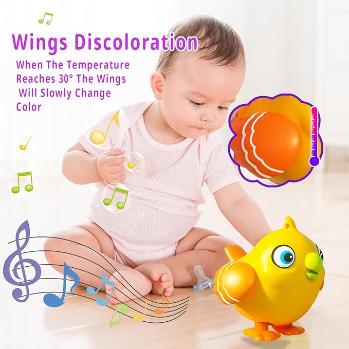 Toddler Toys 2-3, Interactive Musical Electronic Pets Talking Bird for Kids, Early Educational Learning Toys with 26 Songs & Recording, 1 2 3 4 Year Old Boy Girl Birthday, Yellow
