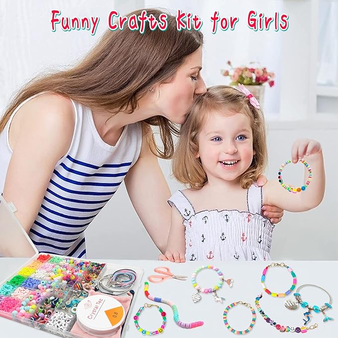 leitait Girls Toys Bracelet Making Kit -3400pcs Beads for Charm Jewelry Making Kit Supplies, Unicorn/Mermaid Crafts Birthday Christmas Gifts for Girls Ages 5 6 7 8 9 10 11 12 Years Old