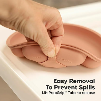 KeaBabies Suction Plates with Lids for Baby - 3-Pack 100% Silicone Suction Plates for Baby, Kids,Toddler Plates,Divided Baby Plates with Suction,Lids, BPA-Free, Microwave, Dishwasher Safe (Amethyst)