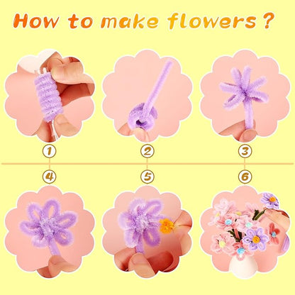 ZXIIXZ 100Pcs Pipe Cleaners, Pipe Cleaners Craft, Creative Craft Pipe Cleaners for Flower Making, Chenille Stems Crafting Pipe Cleaners Flowers, Craft Supplies for Home Festivals DIY/Yellow