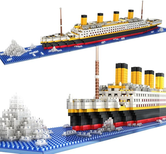 Titanic Micro Mini Building Blocks Set, 1860Pcs Ship Model Building Bricks, 3D Puzzle Sets DIY Educational Toys Gift for Adults and Kids