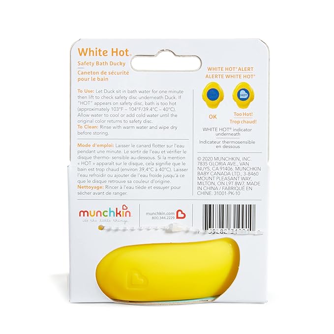 Munchkin® White Hot® Safety Bath Ducky Toy, Yellow