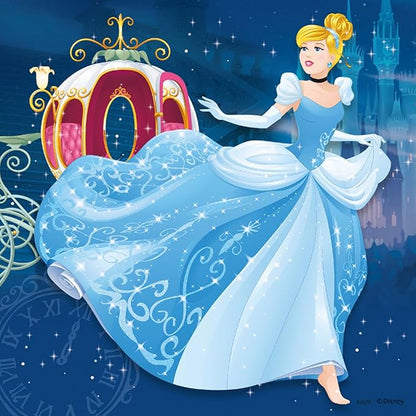 Ravensburger Disney Princesses Puzzle Set | 3 x 49-Piece Jigsaw Puzzles | Unique Piece Design | Fosters Brain Development in Kids | FSC Certified Materials