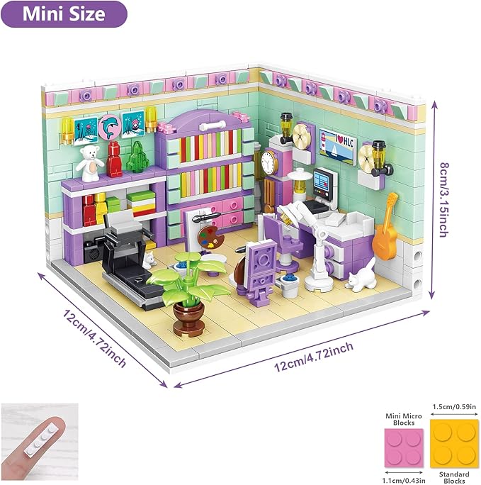 Friends House Building Block Sets, Girls Mini Study Fitness Room Friendship Playhouse Apartment Bricks Kit Birthday for Adults Kids 8-12 6-12 10-12 7-9 (623 PCS)