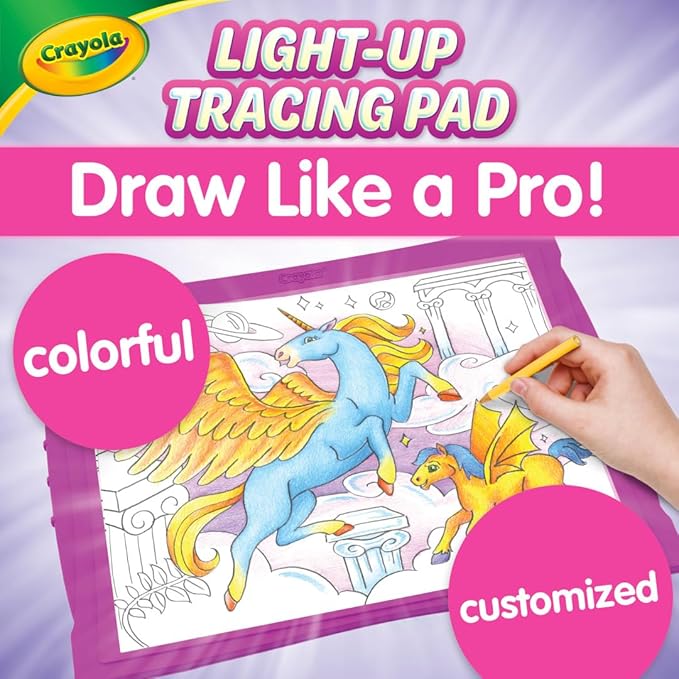 Crayola Light Up Tracing Pad - Pink, Art Kit for Kids, Kids Toys & Games, Light Box, Gifts for Girls & Boys, 6+ [Amazon Exclusive]