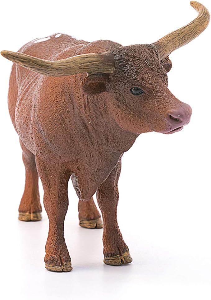 Schleich Farm World, Farm Animal Toys for Kids and Toddlers, Texas Longhorn Bull Cow Toy Figure, Ages 3+
