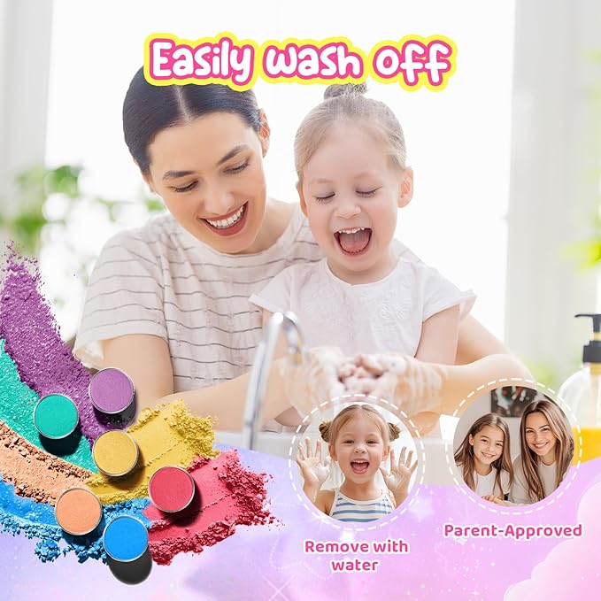 Kids Makeup & Jewelry Kit for Girls - Washable Real Cosmetics Set with Bracelet-Making for Children Toddler, Princess Dress-Up Toy, Ideal Winter Birthday Gift for 4-12 Year Olds (Pink)