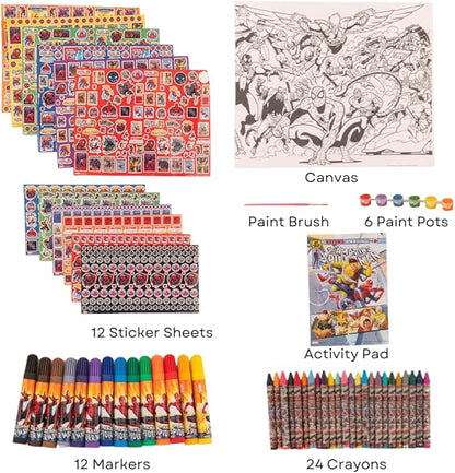 Innovative Designs Marvel Avengers Spiderman Creative Coloring Canvas Painting and Activity Set for Kids, 1000+ pcs