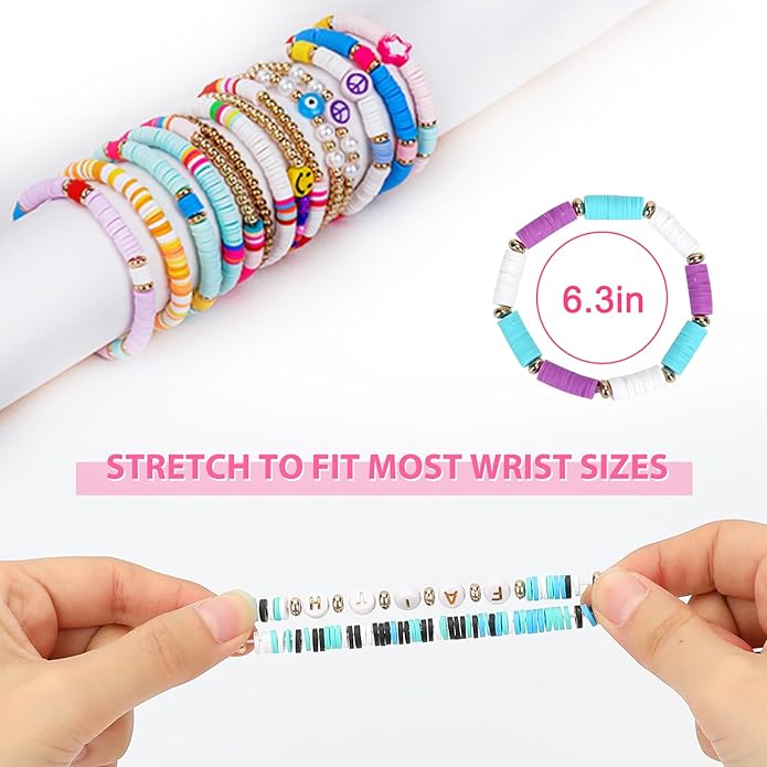 Preppy Friendship Bracelets for Girls Jewelry: Stackable Surfer Bracelets for Women Teen Girls Stuff