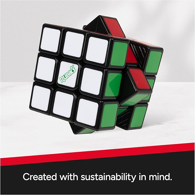 Rubik's Cube, Re-Cube, The Original 3x3 Cube Made with 100% Recycled Plastic 3D Puzzle Fidget Cube Stress Relief Travel Game, for Ages 8+
