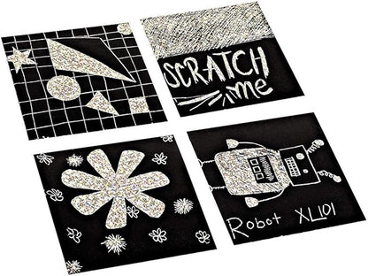 Rainbow Scratch Mini Art Notes 300 Sheets Scratch Off Paper Cards with 6 Wooden Stylus for Kids Arts Craft Kits for Girls Boys Games Party Favors Birthday Halloween (SP300)