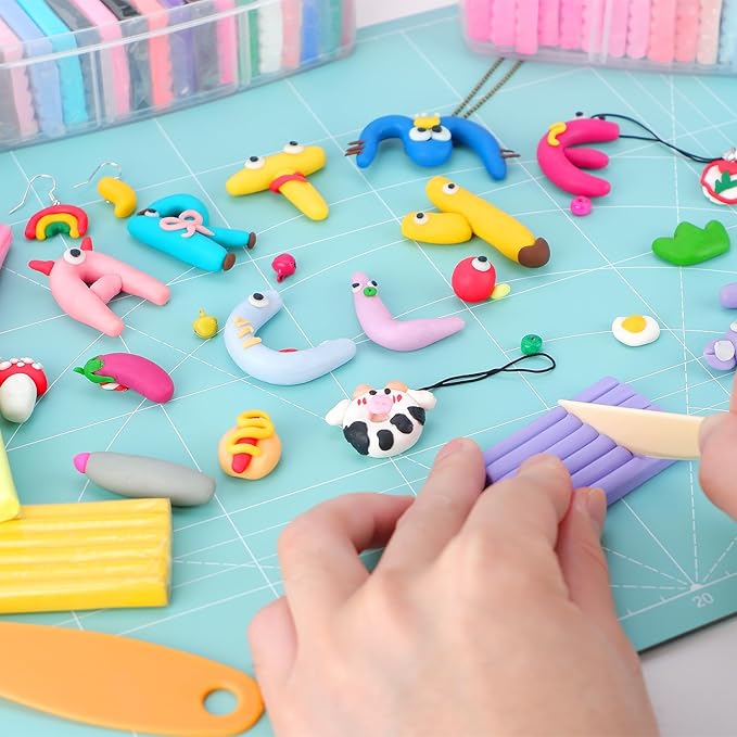 Polymer Clay, 116 Colors Oven Bake Modeling Clay Starter Kits for Kids, Creative Polymer Clay Kit with Sculpting Tools and Jewelry Accessories, Non-Toxic, Ideal DIY Gifts for Adults and Teens