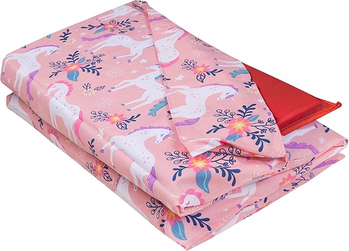 Wildkin Kids Nap Mat Cover for Boys & Girls, Sewn-in Flap Design Rest Mat Cover, Perfect for Preschool and Daycare, Fits our Vinyl Nap Mat up to 1.5 Inches Including Basic Sleep Mat (Magical Unicorns)