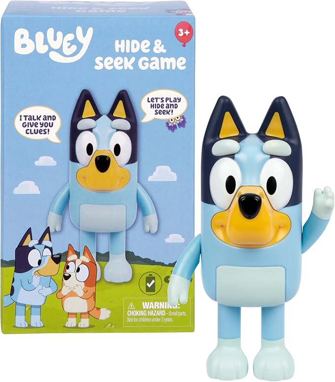 Bluey Game Hide and Seek Electronic Figure, Articulated, Musical Kids Figurines with Dance Mode, Interactive Toys for Kids, Toddler Figurine Toys for Ages 3+