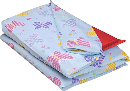 Wildkin Kids Nap Mat Cover for Boys & Girls, Sewn-in Flap Design Rest Mat Cover, Perfect for Preschool and Daycare, Fits our Vinyl Nap Mat up to 1.5 Inches Including Basic Sleep Mat (Butterfly Garden)