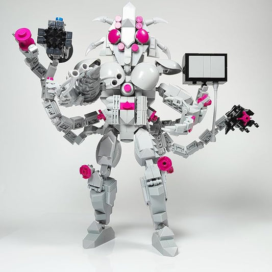 Skibid Toilet Building Block Set, Anti-Titan Giant Behemoth Toilet Man Building Brick for Adults Fans 668PCS Blocks