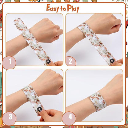 Serencatcher Christmas Slap Bracelets Christmas Party Favors Christmas Slap Wristbands for Xmas Birthday Party Stocking Goodie Bag Stuffers Gifts Toys
