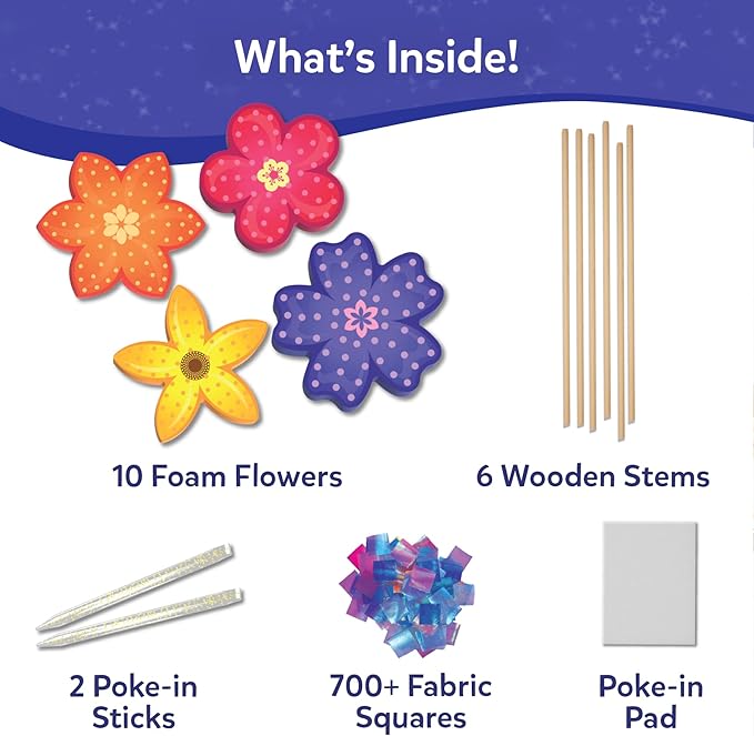 Skillmatics Poke-in Art - Flower Bouquet, DIY Wood Craft Kit, Mother’s Day Gift, Mess-Free Creative Play for Girls and Boys Ages 4, 5, 6, 7, 8, 9, Fine Motor Skills