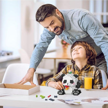 Mini Building Blocks- Waving Panda, Party Favors- Micro Blocks Panda Toy for Kids 6 7 8 9 10+, Mini Blocks Building Sets for Adults, Easter/Birthday for Boys and Girls(538PCS)