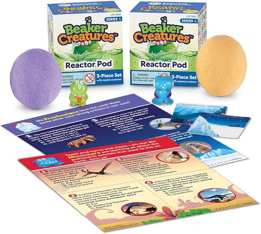 Learning Resources Beaker Creatures Reactor Pod, Homeschool, STEM Toys, Science and Experiments for Kids, 3 Piece Set, Series 1