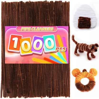 Praisebank 1000pcs Brown Pipe Cleaners, Pipe Cleaners, Pipe Cleaners for Crafts.