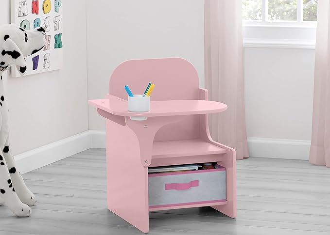 Delta Children MySize Chair Desk with Storage Bin - Greenguard Gold Certified, Dusty Rose