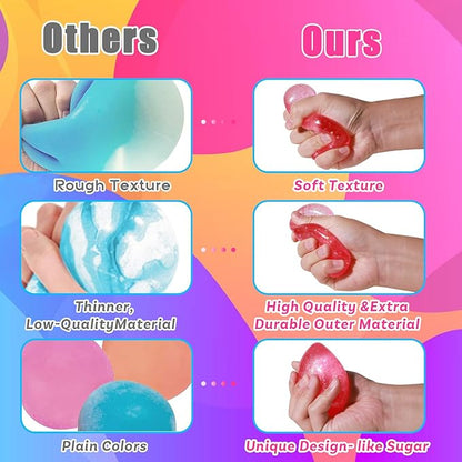 Fidget Toys Squishy Drop, Stress Cube Squishies Anxiety Stress Relief, Ice Squishy Stress Cube-Drop Malt Sugar Balls, Sensory Ball for Kids with Autism