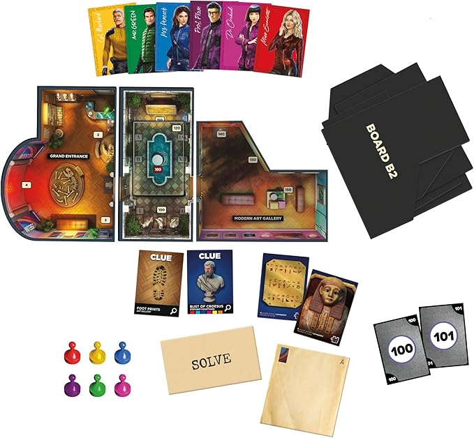 Clue Board Game Robbery at The Museum, Escape Room Game, Murder Mystery Games, Cooperative Family Board Game, 1-6 Players, 10+
