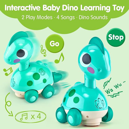 CubicFun Baby Toys 12-18 Months - Touch & Go Musical Light Tummy Time Infant Baby Crawling Toys 12 Months, Toddler Travel Toy for 1 Year Old Boy Birthday Easter Basket Stuffers