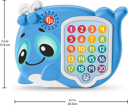 Fisher-Price Toddler Educational Toy Linkimals 1-20 Count & Quiz Whale Activity with Interactive Lights & Music for Ages 18+ Months