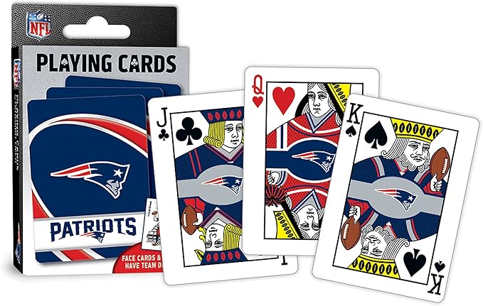 Masterpieces Family Games - NFL New England Patriots Playing Cards - Officially Licensed Playing Card Deck for Adults, Kids, and Family