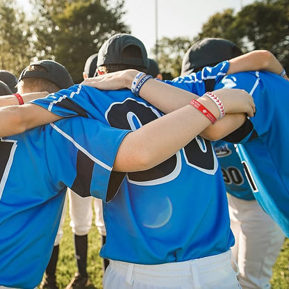 AnyDesign 30Pcs Baseball Silicone Rubber Bracelets Motivational Baseball Bracelet Wristbands 5 Designs Rubber Wristband for Baseball Theme Party Sport Prize Birthday Gift Party Favor Accessories