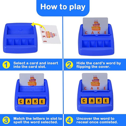 Fenikso Matching Letter Game, Alphabet Spelling & Reading Words, Objects & Color Recognition, Early Learning Educational Toy for Preschool & Kindergarten Kids Over 3-8 Years Old, Best Gifts