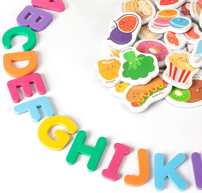 Crayola: ABC Matching Magnet Set - Foodie Garden - Alphabet & Image Foam Magnets, Classroom & Home Education, Spelling-Learning, Toddler, Kid Ages 3+