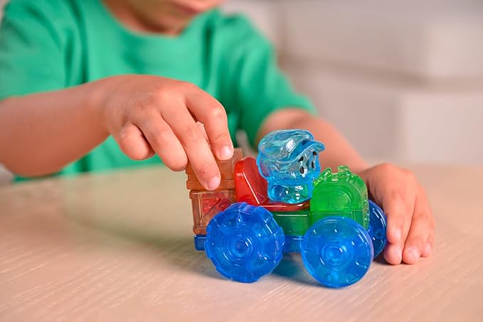 Jelly Blox Tractor Set | Includes 12 Pieces | Toddler & Preschool Building Blocks Kids Can Squeeze, Stretch, Squish | MESH ACCREDITED | Safety Tested & Ouch-Free | Sensory Play Toy for Ages 2+