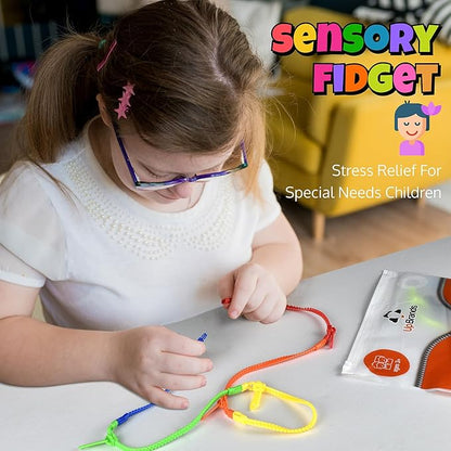 UpBrands 48 Prizes for Kids Zipper Bracelets 7 ½”, Fidget Party Favors for Kids, Sensory Toys Bulk Set, Neon Colors, Birthday Kit, Easter Egg, Treat Bags & Pinata Fillers