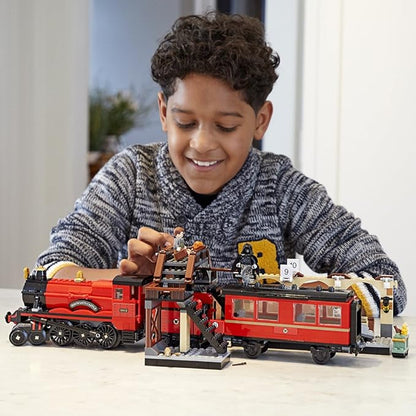 LEGO Harry Potter Hogwarts Express 75955 Toy Train Building Set includes Model Train and Harry Potter Minifigures Hermione Granger and Ron Weasley (801 Pieces)