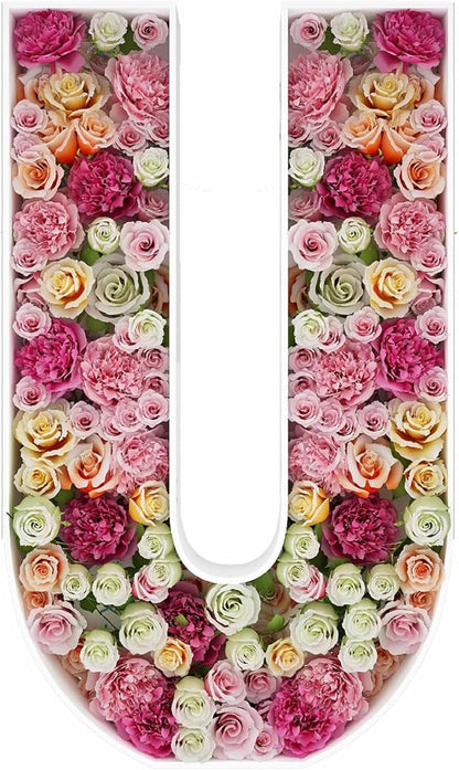 2FT Letter U Mosaic Balloon Frame Letter DIY Fillable Letters Kit for Birthday Party Wedding Backdrop Decor