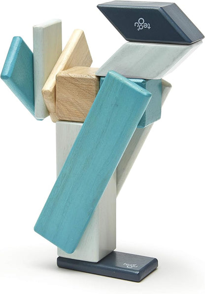 14 Piece Tegu Magnetic Wooden Block Set, Blues
